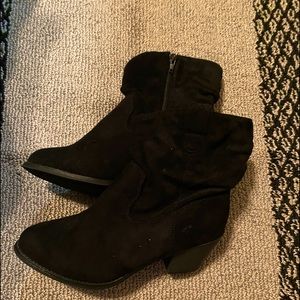 Women suede ankle boot 2 inches high medium width